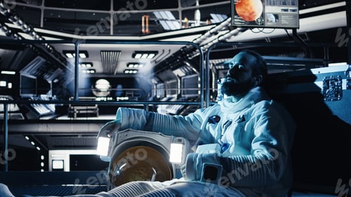 Preview: Man feeling emotional toll in deep space inside silent orbital station