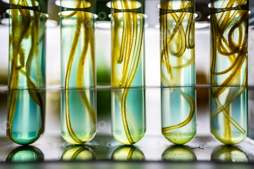Preview: green alga laboratory research, alternative biofuel energy technology, biotechnology concept