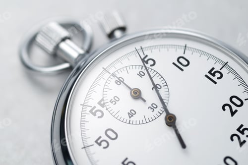 Preview: Silver Stopwatch Close Up Measuring Time