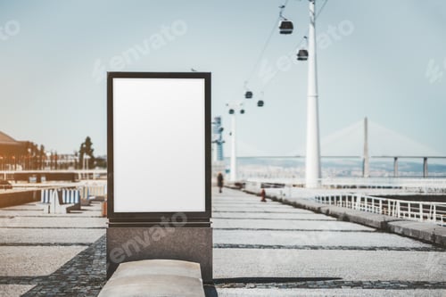 Preview: Empty poster mockup on the quayside
