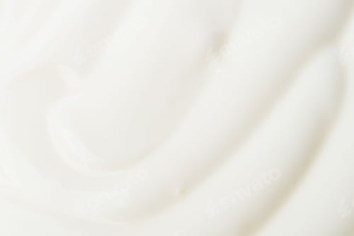 Preview: Fresh yogurt in glass plate. Top view.