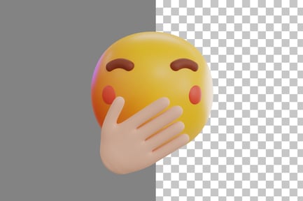 Preview: Hand Over Mouth Emoji 3D Icon