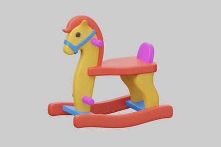 Aperçu: Cheval à bascule en jouet aux couleurs vives