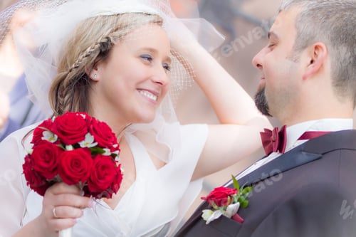 Preview: Happy young couple after the wedding ceremony