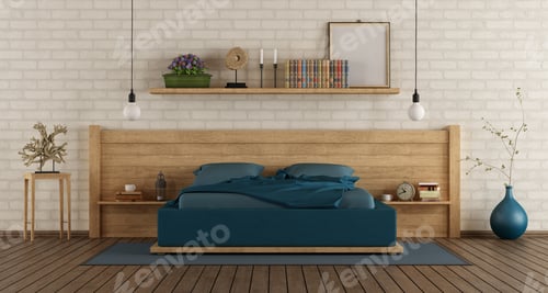 Preview: Mater bedroom with wooden duoble bed