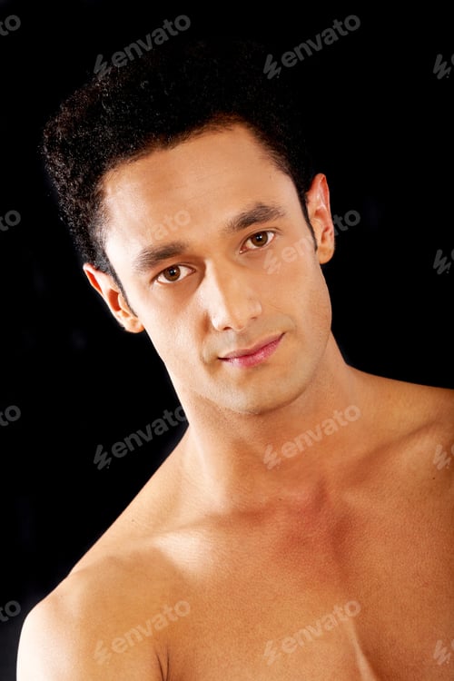 Preview: Casual Man Portrait Isolated Over A Black Background