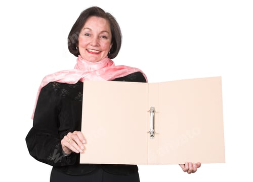 Preview: Business Woman With Folder Showing Results :)