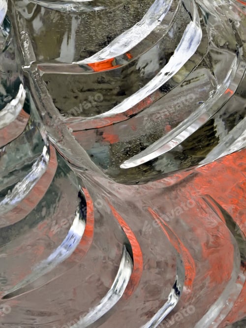 Preview: Ribs Of Ice With Reflected Red And Ambient Light