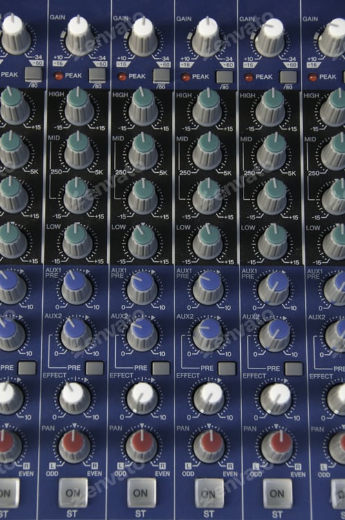 Preview: Sound Board For Audio Technician -- Console Controls For Outdoor Concerts