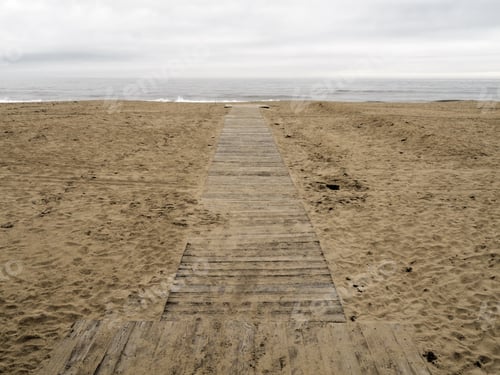 Preview: End Of The Road: Boardwalk Across Sandy Beach To The Atlantic Ocean