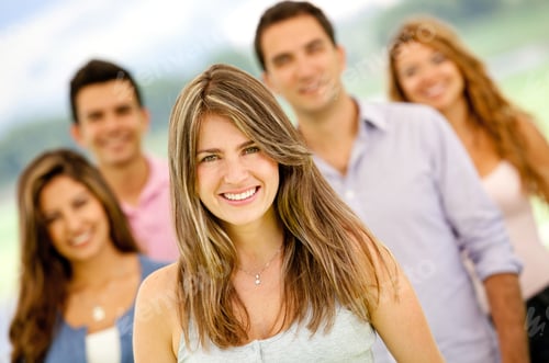 Preview: Group Of Young People Looking Happy Outdoors