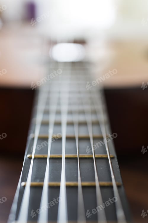 Preview: Detailed View Of A Classic Guitar Strings