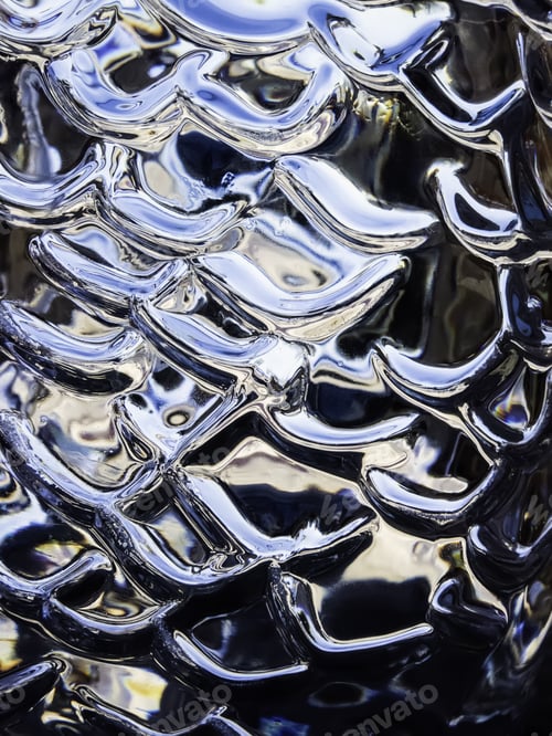 Preview: Closeup Of Polished Ice Reflecting Blue Light Outdoors In Winter
