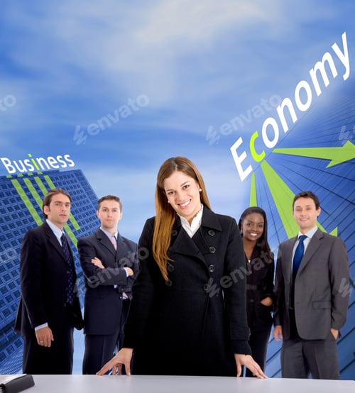 Preview: Business Team With Corporate Buildings On The Background