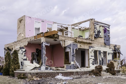 Preview: Washington, Illinois, Usa - March 21, 2014: Remains Of A House Hit By A Tornado On November 17