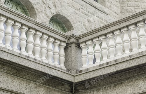 Preview: Balustrade Of Stone Parapet On College Campus