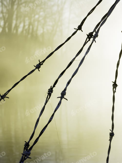 Preview: River Security: The Other Side Of Exploration -- Four Strands Of Barbed Wire Along A Misty River At