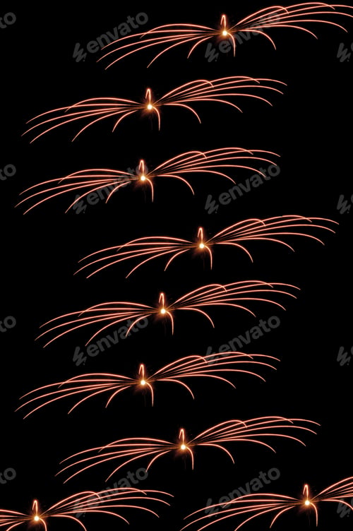 Preview: Decorative Photo Montage: Duplicates Of A Single Burst Of Fireworks