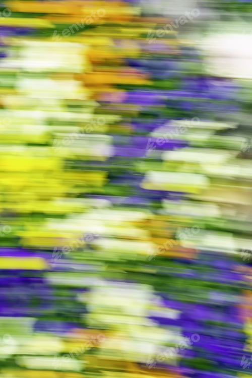 Preview: Abstract Created With Camera In Motion Over Daffodils And Other Garden Flowers In Spring