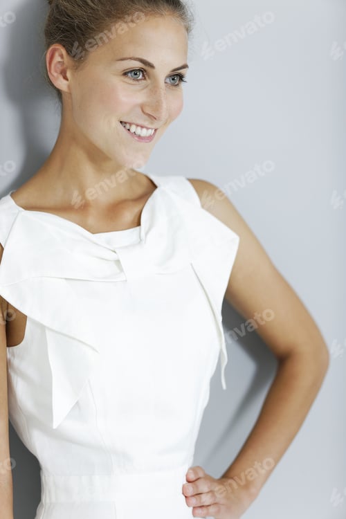 Preview: Attractive Business Woman Looking Happy,