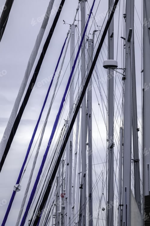 Preview: Sailboat Masts Together In A Marina, Like So Many Trees In A Forest
