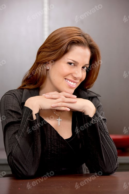 Preview: Business Woman Portrait Smiling At An Office