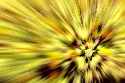 Preview: Cynosure Of Spring: Radial Blur Of Re-Colored Flower Bed With Focus On One Tulip, For Themes Of