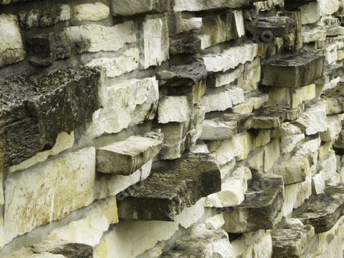 Preview: Detail Of Retaining Wall Made Of Stone Slabs
