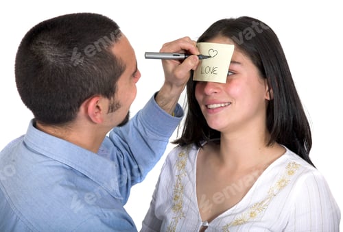 Preview: Casual Couple In Love Over White