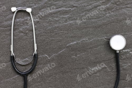 Preview: Still Life Of Doctors Medical Stethoscope On A Stone Surface