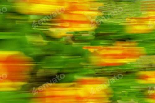 Preview: Abstract Created With Camera In Motion Over Daffodils And Other Garden Flowers In Spring