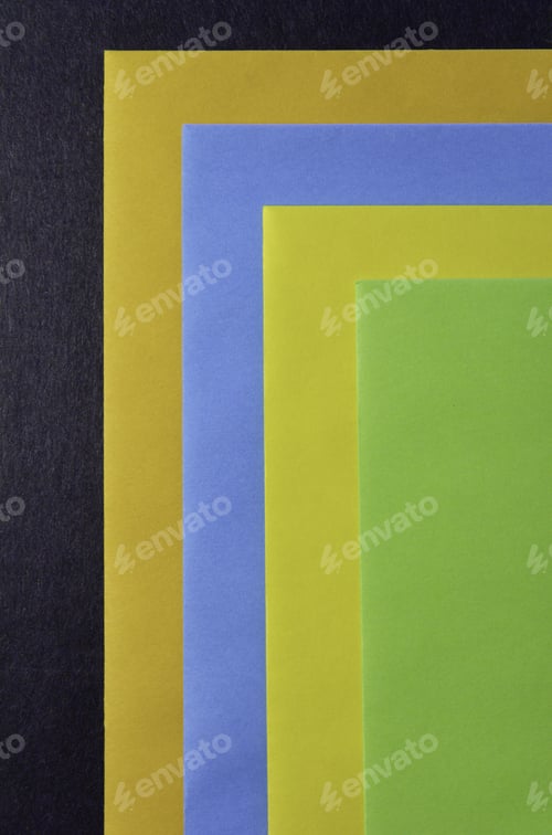 Preview: Four Colored Envelopes On Black Cardboard