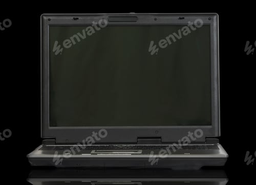 Preview: Business Laptop Over Black - Modern Generic Model