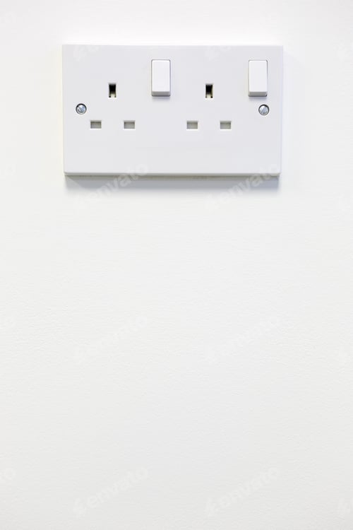 Preview: British Wall Double Plug Socket