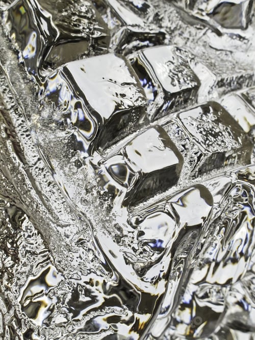 Preview: Abstract In Ice Reflecting And Distorting Ambient Light Outdoors In Winter