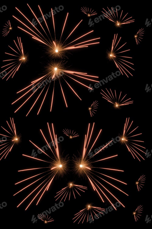 Preview: Decorative Photo Montage: Duplicates Of A Single Burst Of Fireworks