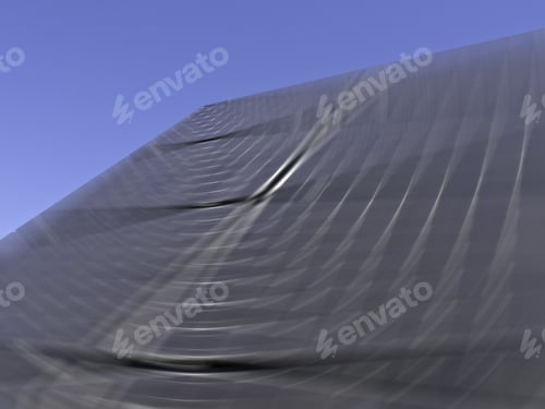 Preview: Solar Panel With Seeming Orbital Trails, Caused By Radial Blur, Under Clear Blue Sky