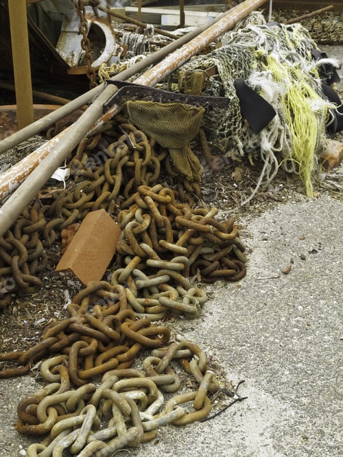 Preview: Rusty Nautical Chain In Marina