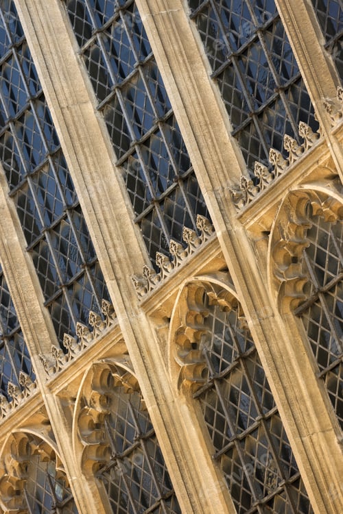 Preview: Beautiful Church Window With Stone Carved Arches And Detail