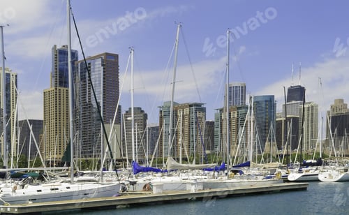 Preview: Boater'S View Of Chicago Skyline Near Navy Pier In Summer