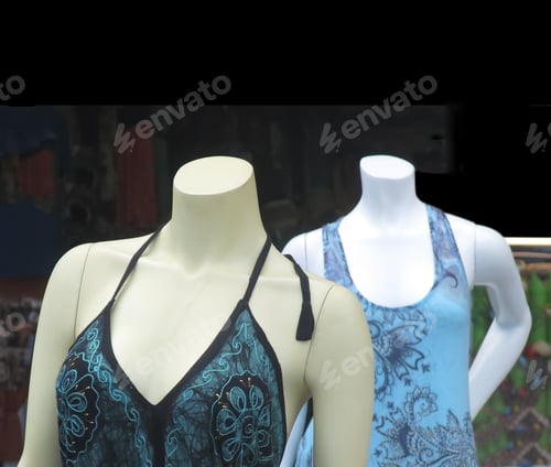 Preview: Headless Mannequins Cut Off High And Low, With Copy Space (Selective Focus)