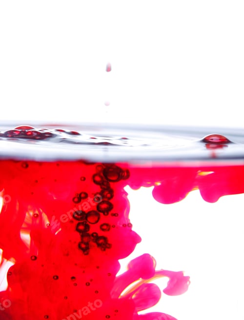 Preview: Red Dye In Water With White Background