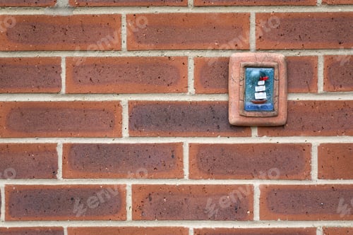 Preview: Red Brick Wall Detail Outside With Boat Ceramic Picture