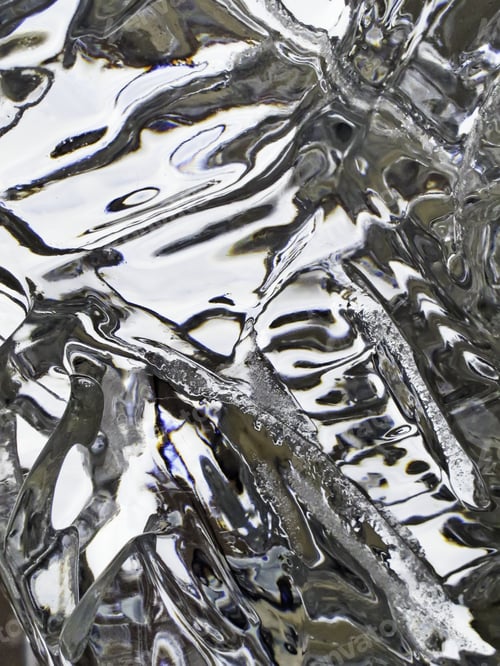 Preview: Winter Abstract: Ice Reflecting And Distorting Ambient Light Out Of Doors
