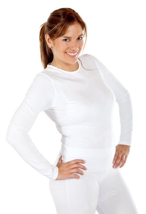 Preview: Beautiful Woman Dressed In White And Smiling