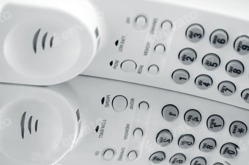 Preview: Close-Up Of White Telephone And Its Reflection