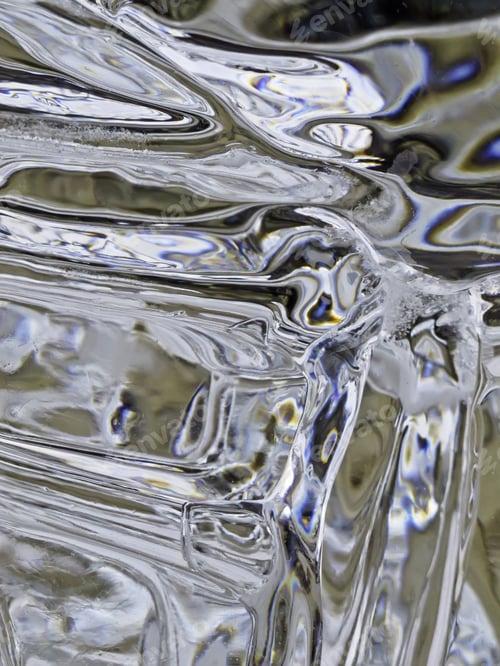 Preview: Abstract In Ice With Colors Reflected From Outdoor Background