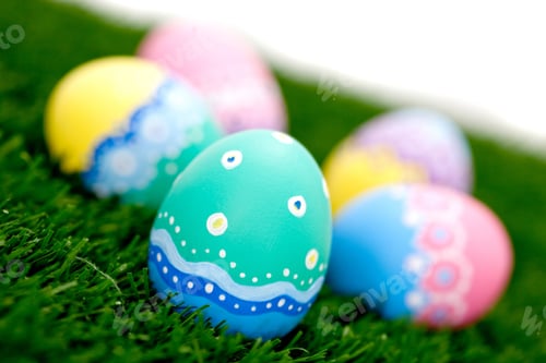 Preview: Decorated Easter Eggs With Different Colors And Designs