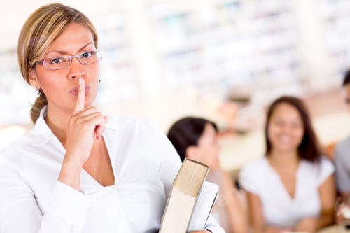 Preview: Female Librarian Asking For Silence At The Library