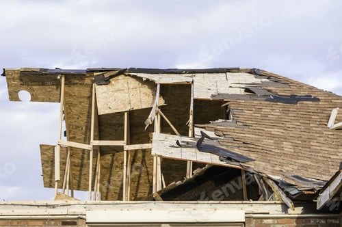 Preview: Washington, Illinois, Usa - March 21, 2014: Remains Of Upper Story Of Single-Family House Hit By A